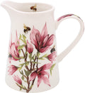 Bee-Tanical magnolia jug with botanical flower illustration and bee design
