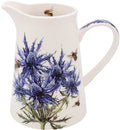 Bee-Tanical thistle jug with botanical flower illustration and bee design