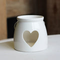 Cut Heart T-Light Holder - decorative glass t-light candle holder with cut heart pattern