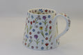 Large 400ml white flower mug with delicate floral botanical design