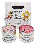 Duo candle gift set - Love You to the Moon themed scented candles in gift bag