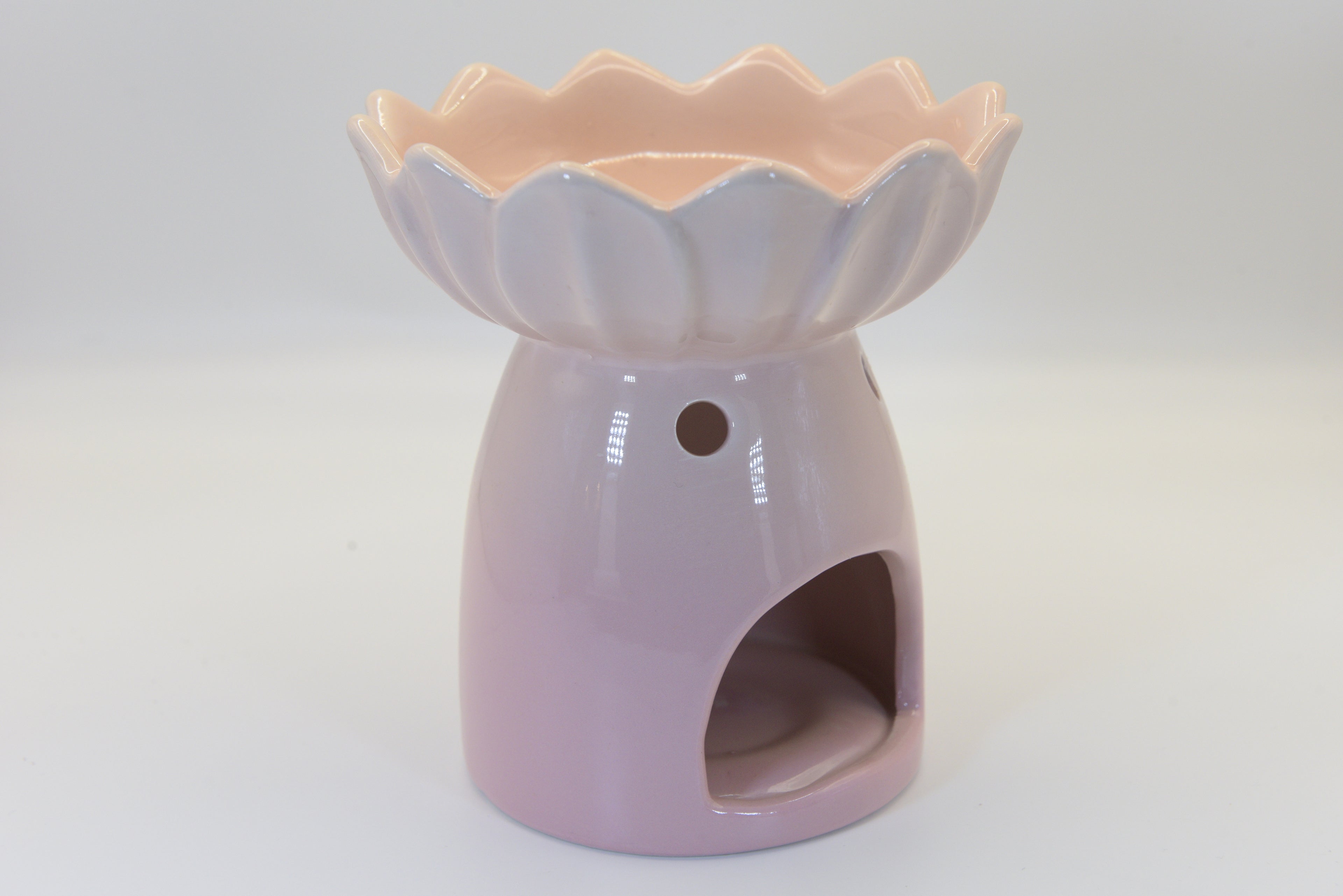 Transform your space with our elegant Pink Water Lily Ceramic Oil Burner &amp; Wax Warmer.