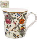 William Kilburn collection mug with white and red floral botanical design